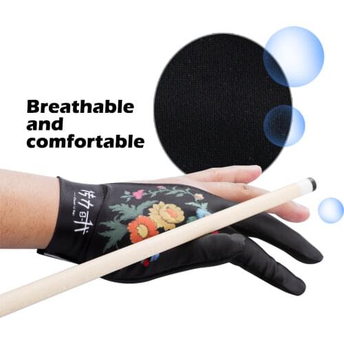 3 Fingers Gloves Billiard Left-hand Gloves Adjustable Tightness Pool Cue Gloves Unisex Mitten Anti-skid Elasticity