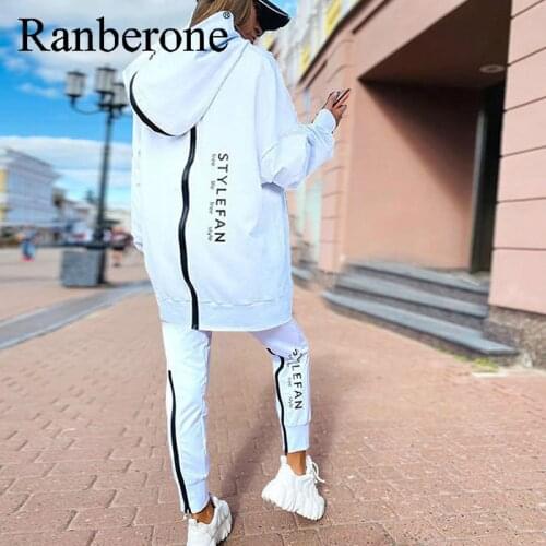 Womens Tracksuit Zipper Hoodies Sports Tops + Sweat Suit Jogging Set Letter Sportwear Women Two Piece Running Fitness Set
