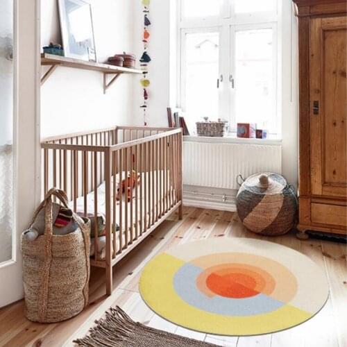 10mm Super Thick Nordic Round Carpet Living Room Kids Room Tent Round Rug Home Entrance Doormat Bedroom Carpet Coffee Table Mat