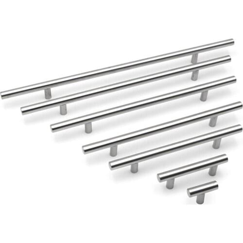 2-4Inch Door Cabinet T Bar Handle Stainless Steel Silver Kitchen Drawer Pull Knobs Furniture Cupboard Pulls Hardware Accessories