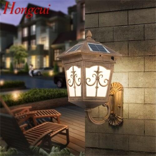 Hongcui Outdoor Wall Led Light Solar Patio Modern Sconce LED Waterproof Lighting For Porch Balcony Courtyard Villa