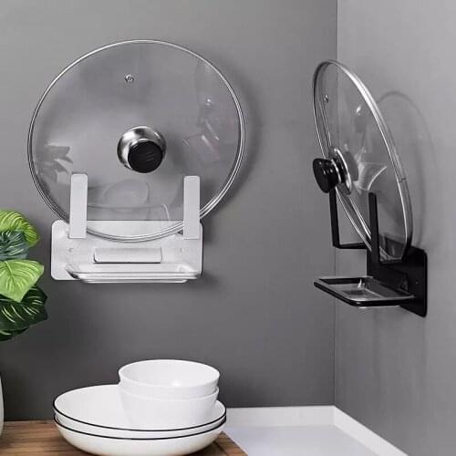 Space Aluminum Kitchen Pot Lid Holder with Drainer Cutting Chopping Board Storage Rack Rag Hanging Shelf Drying Organizer Tools
