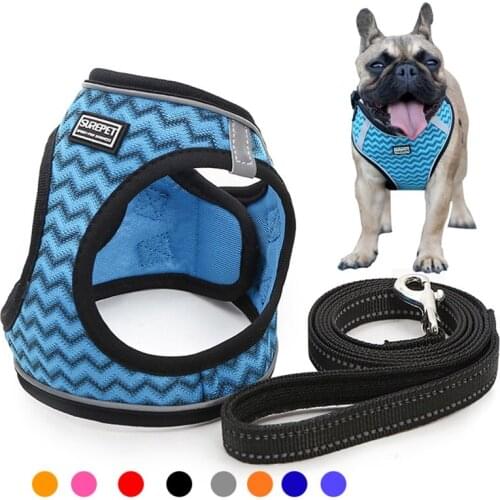 Pet Dog Harness Leash Vest Reflective Breathable Adjustable Strong Harness For Dogs Pet Products Dog Vest For Dogs Products