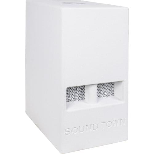 Sound Town CARME Series 10” 600W Powered PA/DJ Subwoofer with Folded Horn Design, White (CARME-110SWPW)