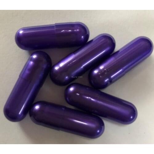 00# 500pcs! Pearl Purple colored empty capsules,hard gelatin empty capsules( joined or seperated capsules available)