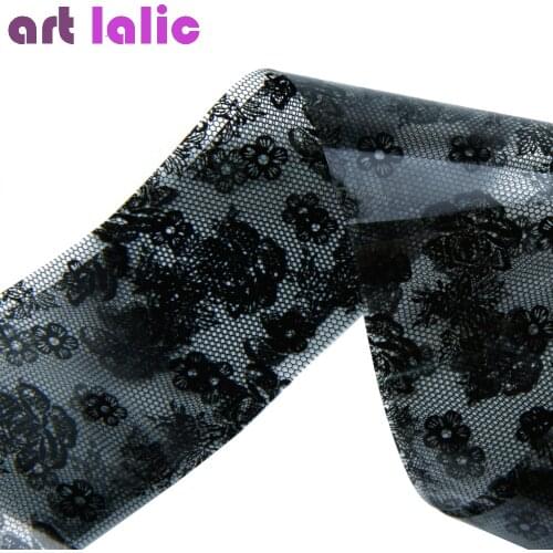 1PC 3D Black Lace Nail Art Foil Stickers Flower Nail Decals Tips Transfer Manicure Tool Popular Top Quality
