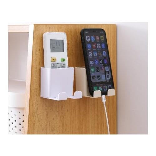 1PCS Wall Mounted Organizer Storage Box Remote Control Air Conditioner Storage Case Mobile Phone Plug Holder Stand Container