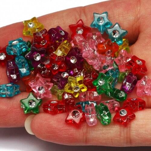 100pcs/lot Mixed Color 9mm Star Acrylic Spacer Beads For DIY Jewelry Design Charm Necklace Bracelet Beaded Accessories