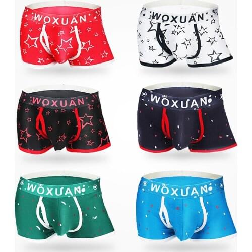 6PCS Men Underwear Boxers Cotton Mens Sexy Underpants Printed Boxershort Breathable Comfortable Panties Erotic Lingerie for Men