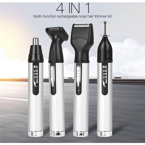 4 In 1 USB Rechargeable Nose Hair Trimmer For Men Trimer Ear Face Eyebrow Nose Hair Removal Wireless Electric Face Care Tool Kit