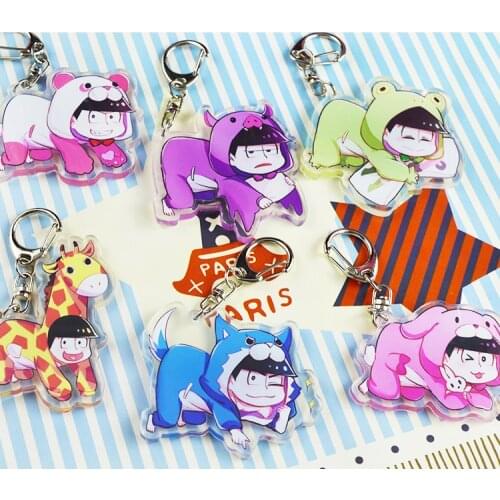 Anime Cardcaptor Osomatsu San Matsuno Osomatsu Six Face Brothers Acrylic Keyring Keychain Pendant