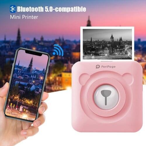203dbi Wireless Pocket Mini Printer Mobile Thermal Sticker Paper Label Photo Pictures Printer White Pink Blue Inkless Printing