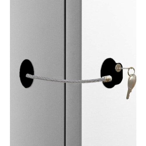 Black Childrens Window Refrigerator Safety Limit Lock with Stainless Steel Key Cylinder Baby Care