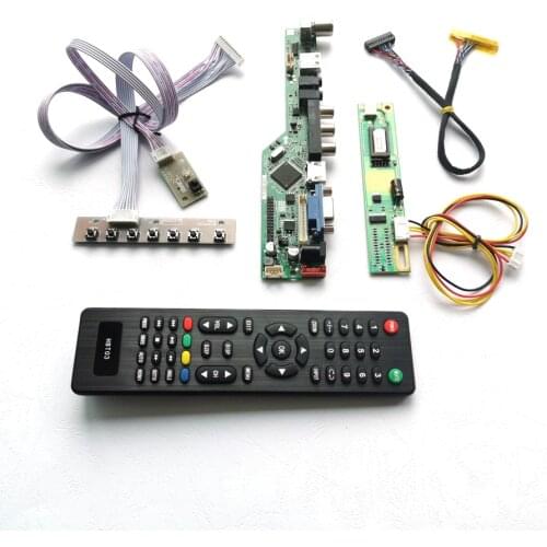 For B170PW03 V0 V1 LVDS 1CCFL 30Pin keyboard+Remote+Inverter T.V56 drive card board VGA USB AV RF LCD panel monitor DIY kit