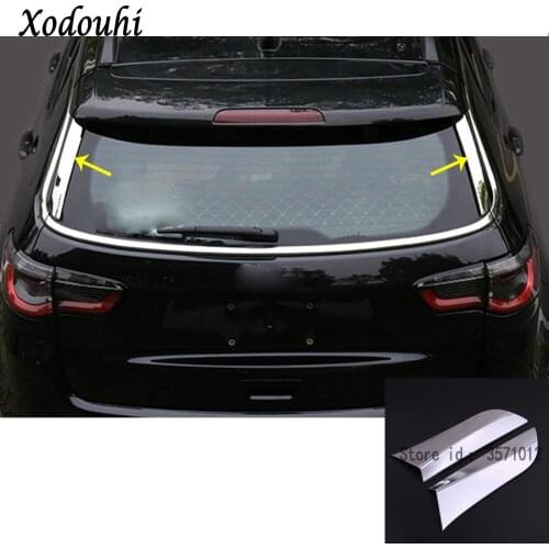 For Jeep Compass 2017 2018 2019 2020 Car Styling ABS Stick Trim Rear Window Sequin Glass Spoiler Side Triangle Molding Frame