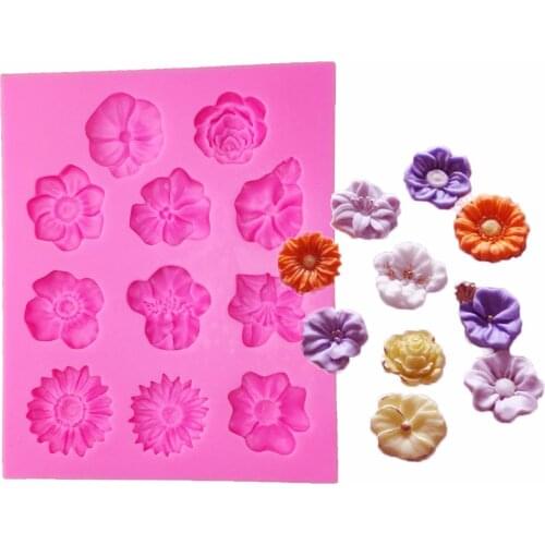 Kitchen Bakeware Rose Flowers Cake Chocolate Mold Silicone Sugar Fondant Baking Daisy chrysanthemum cake Decorating Tools T1095