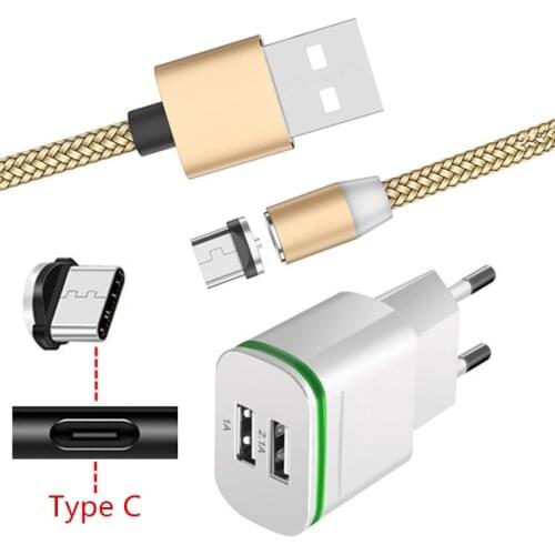For Xiaomi Redmi Note 7 Magnetic Type C Cable LED plug USB Charger For Samsung galaxy Note 8 10 Plus S9 S10 Honor view 10 20 Pro