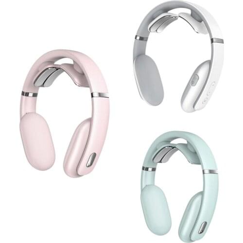 Hot Compress Neck Massager Wireless Neck Massager Electric Smart Pulse Relieve Pain Voice Prompt Cervical Massage