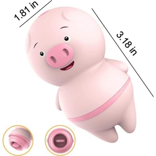 Mini Piggy Cute Clit Licking Tongue Vibrator 6 Modes Stimulation Orgasm Nipples Adult Women Couple Solo Massager Oral Sex Toys