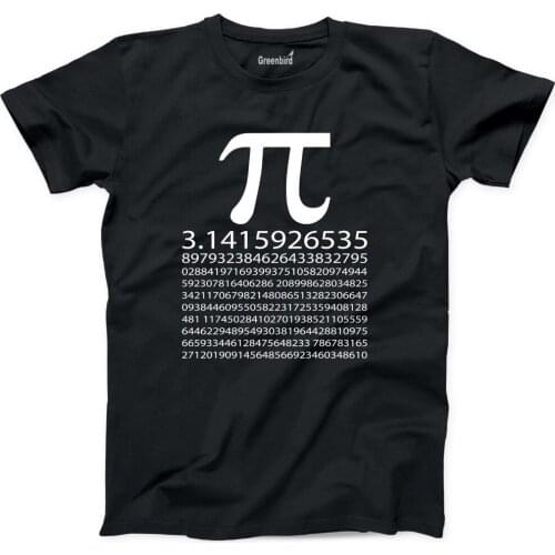 2019 Fashion Round Neck Clothes Pi Number T-Shirt Pi Math Geek Nerd College Cool Gift Christmas Cotton Tee shirts