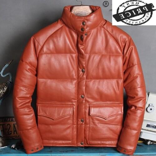 2021 Real Genuine Leather Jacket Men Thicken Warm Man Parkas Fashion White Duck Down Jacket Men Clothes Winterjas Heren 5