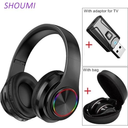 TV Headphones Wireless Helmets Foldable Bluetooth Headset PC Tablet Bluetooth Adapter Waterproof Carry Bag Gaming Music with Mic