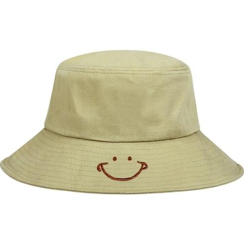 New summer Neutral Bucket Hats outdoor Travel sun hats letter Smiley Hip Hop Basin cap Spring lady fisherman hats gorras