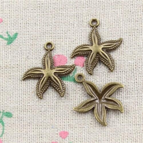 20pcs Antique Bronze Plated Charms Pendant Zinc Alloy starfish Charm Vintage Jewelry Findings Accessories Parts