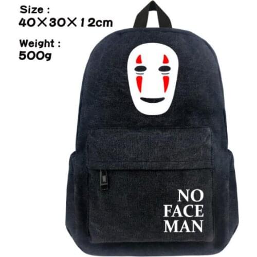 1 piece Game Miyazaki Hayao Spirited Away Cosplay Backpack No Face man totoro cartoon canvas School Bag