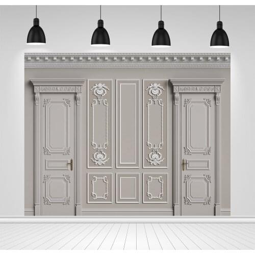 Scopiso White Gray Door Backdrop Texture Frame Wall Birthday Bride Wedding Photography Background for Photo Studio
