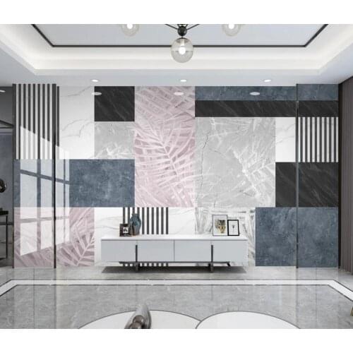 Nordic Geometric Abstract Plant Wall Mural 3d Photo Wallpaper for Sofa TV Backdrop Makeup Backdrop Contact Paper Papel De Parede