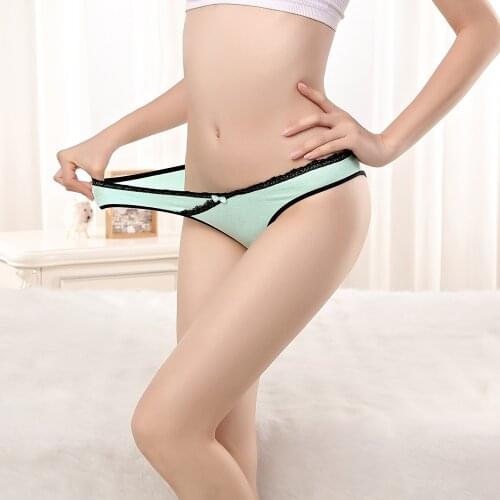 New 12 PCS/Lot Underwear Women Cotton Sexy Panties Lace Low Waist Soft Girls Briefs Ladies Knickers Lingerie for Women