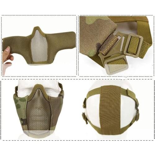 Military Airsoft Face Mask Breathable Mesh Protective Adjustable Shooting Paintball Mask Army Tactical Half Face Mask