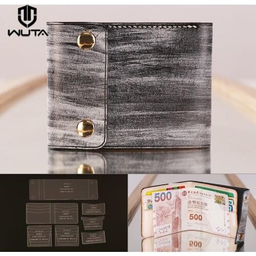WUTA 703 DIY Wallet Acrylic Template Leathercraft Clear Pattern Set Model for Making Short Wallet Purse Leather Handcraft Tools