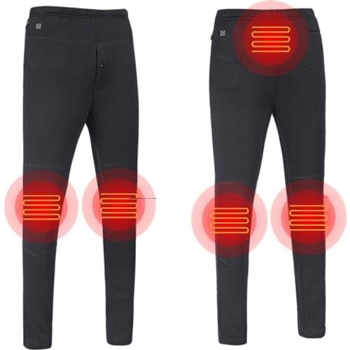 Winter Men Women Slim Thicken Heated Pants Outdoor Hiking Heating Fever Trousers Smart USB Charging Fishing Hiking Leggings