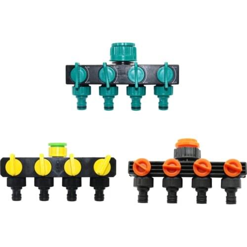 4-ways Hose Splitters with 1/2"-3/4"-1" Female thread Garden Hose Connectors European standard Thread Faucet Adapter 1 Pcs