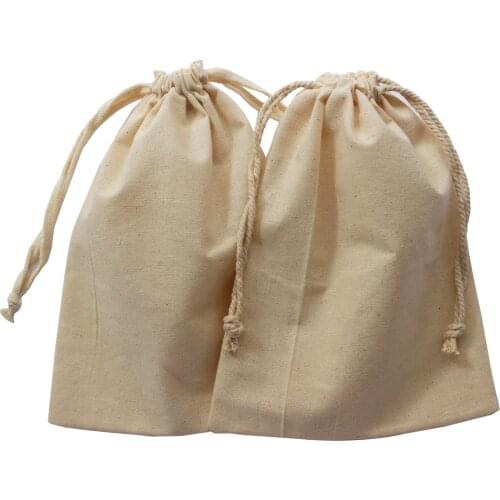 50pcs) Cotton fabric organic cotton drawstrigng bag cream cotton dust bag for gift pouch customize logo and size