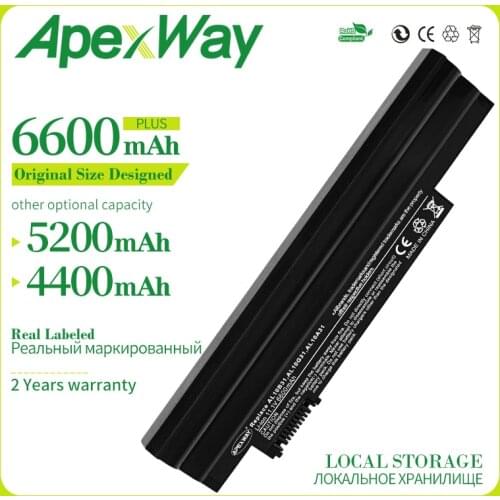 Apexway 6CELL 11.1V D255 Laptop Battery for Acer One AL10B31 AOD255 AOD260 LT23 LT2304C AL10A31 D270 E100 D255E D260 D257