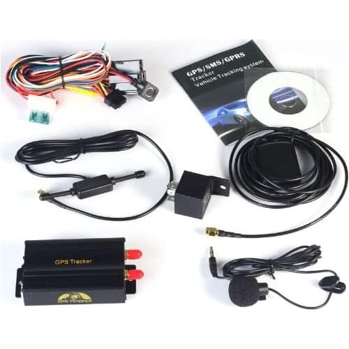 Vehicle Car GPS Tracker TK103A, GSM Alarm SD Card Slot Anti-Theft Realtime Spy for GSM GPRS GPS System Tracking Device Black