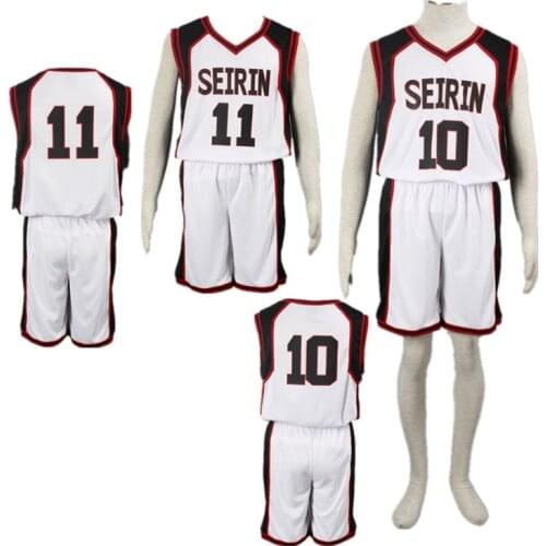 Kurokos Basketball SEIRIN number 10 and 11 Basket Ball Uniforms Cosplay Costumes Kuroko Tetsuya Men & Women Sportswear Jersey