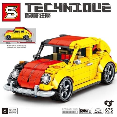 SEMBO Blocks MOC Car Building Bricks H Tech Famous Vehicle Model Kids Toys for Children Fun Boy Birthday Gifts Man Present 8302