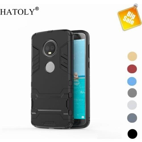 For Cover Motorola Moto G6 Case Shockproof Armor Hard Cover For Moto 1S Silicone Anti-Knock Stand Phone Bumper Case For Moto G6