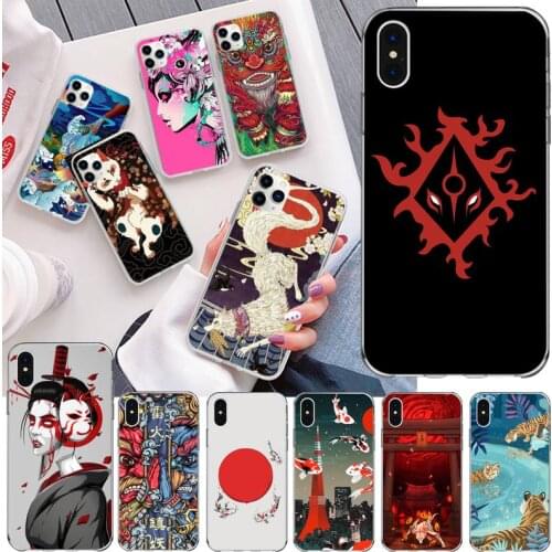 Japanese illustration art Phone Case For iphone 12 11 Pro Max Mini XS Max 8 7 6 6S Plus X 5S SE 2020 XR Silicone Soft Cover