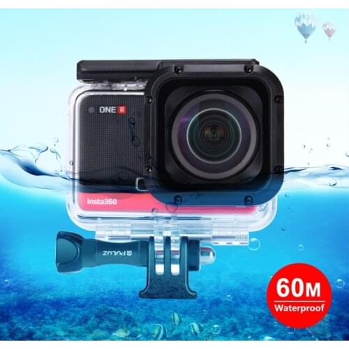 PULUZ 60m Underwater Depth Diving Case Waterproof Camera Housing for Insta360 ONE R 4K Wide-angle Edition Transparent