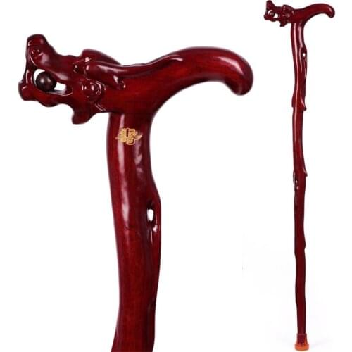 Old mahogany wood cane cane Zhai Gallery turn old wooden crutch crutches leading the elderly