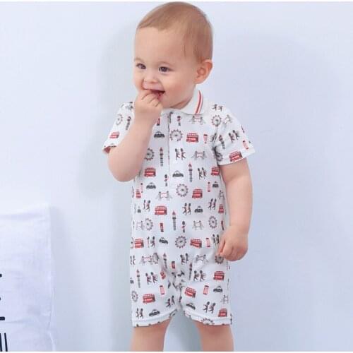 Ins North Europe London Bus Baby Clothes Summer Baby One Piece Romper Clothes Baby Clothes Baby Boys Clothes Christmas Outfits