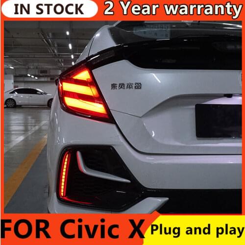 For Car honda Civic X Tail Lamp 2016-2020 Hatchback Led Fog Light DRL Day Running Light Tuning Car TYPE-R MUGEN Tail Lights