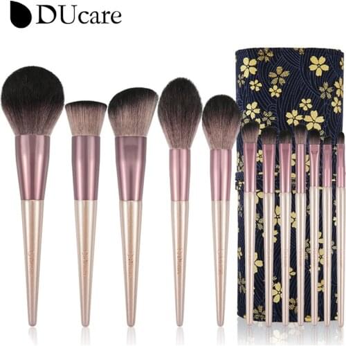 DUcare 12PCS Makeup brushes set Professional Natural goat hair brushes Foundation Powder Contour Eyeshadow make up brushes