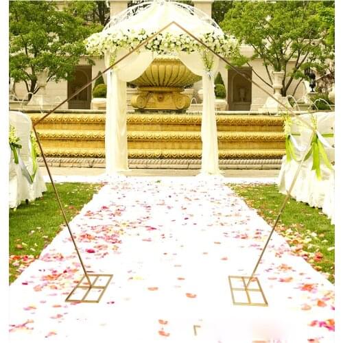 European Wedding arch metal wrought artificial flower stand hexagonal pentagon geometry iron shelf DIY party scene layout props