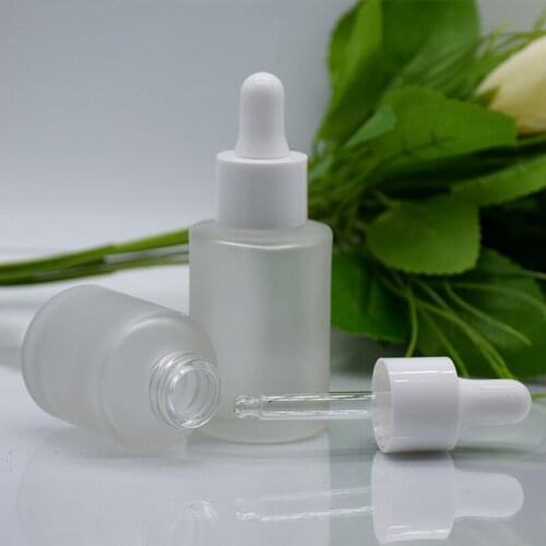 10pcs 30ml Dropper Bottle Frosted Glass Aromatherapy Liquid Pipette Essential Oil Bottle Travel Bottle Empty Cosmetic Container